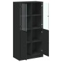 Aparador alto con puertas madera ingeniería negro 68x37x142 cm de vidaXL, Aparadores - Ref: Foro24-3295865, Precio: 130,34 €,...