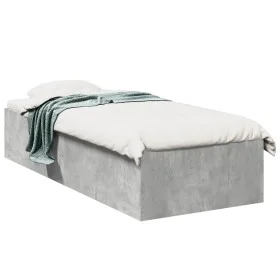 Concrete gray engineered wood bed frame 75x190 cm by vidaXL, Beds and slatted bases - Ref: Foro24-841989, Price: 76,48 €, Dis...