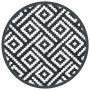 Alfombra de exterior PP blanco y negro Ø120 cm de vidaXL, Protectores para exterior - Ref: Foro24-368578, Precio: 23,84 €, De...
