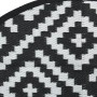 Alfombra de exterior PP blanco y negro Ø120 cm de vidaXL, Protectores para exterior - Ref: Foro24-368578, Precio: 23,84 €, De...