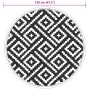 Alfombra de exterior PP blanco y negro Ø120 cm de vidaXL, Protectores para exterior - Ref: Foro24-368578, Precio: 23,84 €, De...