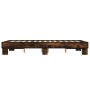 Estructura cama madera ingeniería metal marrón roble 140x200 cm de vidaXL, Camas y somieres - Ref: Foro24-845861, Precio: 92,...