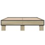 Estructura cama madera ingeniería metal roble Sonoma 120x200 cm de vidaXL, Camas y somieres - Ref: Foro24-845863, Precio: 85,...
