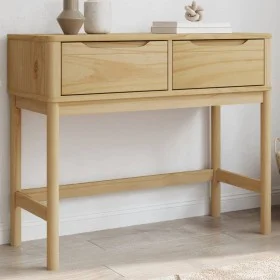 Mesa consola FLORO madera maciza de pino marrón 89,5x36,5x73 cm de vidaXL, Mesas auxiliares - Ref: Foro24-374020, Precio: 98,...
