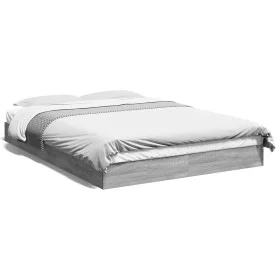 Estructura de cama madera de ingeniería gris Sonoma 120x200 cm de vidaXL, Camas y somieres - Ref: Foro24-842033, Precio: 80,9...
