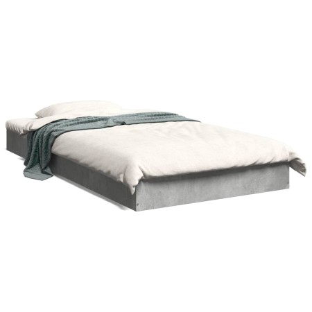Estructura de cama madera de ingeniería gris hormigón 100x200cm de vidaXL, Camas y somieres - Ref: Foro24-842059, Precio: 63,...