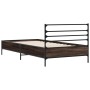 Estructura cama madera ingeniería metal marrón roble 100x200 cm de vidaXL, Camas y somieres - Ref: Foro24-845591, Precio: 80,...
