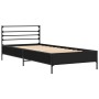 Estructura de cama madera de ingeniería y metal negra 75x190 cm de vidaXL, Camas y somieres - Ref: Foro24-845622, Precio: 66,...