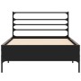 Estructura de cama madera de ingeniería y metal negra 75x190 cm de vidaXL, Camas y somieres - Ref: Foro24-845622, Precio: 66,...