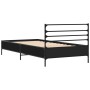 Estructura de cama madera de ingeniería y metal negra 75x190 cm de vidaXL, Camas y somieres - Ref: Foro24-845622, Precio: 66,...
