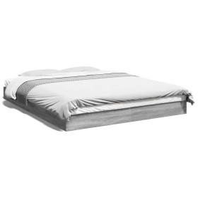 Estructura de cama madera de ingeniería gris Sonoma 160x200 cm de vidaXL, Camas y somieres - Ref: Foro24-842012, Precio: 100,...