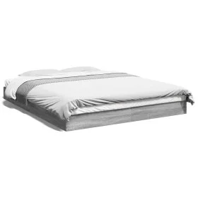 Sonoma gray engineered wood bed frame 160x200 cm by vidaXL, Beds and slatted bases - Ref: Foro24-842012, Price: 99,96 €, Disc...