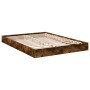 Estructura de cama madera de ingeniería roble ahumado 135x190cm de vidaXL, Camas y somieres - Ref: Foro24-842046, Precio: 84,...