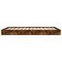Estructura de cama madera de ingeniería roble ahumado 135x190cm de vidaXL, Camas y somieres - Ref: Foro24-842046, Precio: 84,...