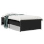 Estructura de cama madera de ingeniería y metal negro 90x200 cm de vidaXL, Camas y somieres - Ref: Foro24-845241, Precio: 76,...