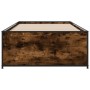 Estructura cama madera ingeniería metal roble ahumado 90x190 cm de vidaXL, Camas y somieres - Ref: Foro24-845248, Precio: 73,...
