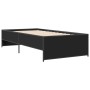 Estructura de cama madera de ingeniería y metal negro 90x200 cm de vidaXL, Camas y somieres - Ref: Foro24-845241, Precio: 76,...