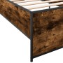 Estructura cama madera ingeniería metal roble ahumado 90x190 cm de vidaXL, Camas y somieres - Ref: Foro24-845248, Precio: 73,...