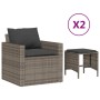 Set de sofás de jardín 4 pzas y cojines ratán sintético gris de vidaXL, Conjuntos de jardín - Ref: Foro24-366361, Precio: 230...