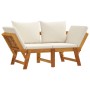 Banco de jardín con cojines 2 en 1 madera maciza de acacia de vidaXL, Bancos de jardín - Ref: Foro24-367579, Precio: 267,37 €...