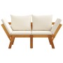 Banco de jardín con cojines 2 en 1 madera maciza de acacia de vidaXL, Bancos de jardín - Ref: Foro24-367579, Precio: 267,37 €...