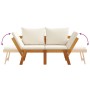 Banco de jardín con cojines 2 en 1 madera maciza de acacia de vidaXL, Bancos de jardín - Ref: Foro24-367579, Precio: 267,37 €...