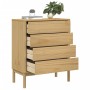Cómoda cajonera FLORO madera maciza de pino marrón cera de vidaXL, Cajoneras - Ref: Foro24-374008, Precio: 163,93 €, Descuent...
