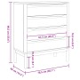 Cómoda cajonera FLORO madera maciza de pino marrón cera de vidaXL, Cajoneras - Ref: Foro24-374008, Precio: 163,93 €, Descuent...