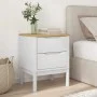 Mesita de noche FLORO madera maciza de pino blanco 45x39x57 cm de vidaXL, Mesitas de noche - Ref: Foro24-374003, Precio: 71,5...