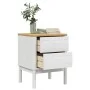 Mesita de noche FLORO madera maciza de pino blanco 45x39x57 cm de vidaXL, Mesitas de noche - Ref: Foro24-374003, Precio: 71,5...