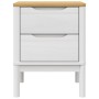 Mesita de noche FLORO madera maciza de pino blanco 45x39x57 cm de vidaXL, Mesitas de noche - Ref: Foro24-374003, Precio: 76,5...