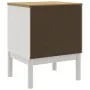 Mesita de noche FLORO madera maciza de pino blanco 45x39x57 cm de vidaXL, Mesitas de noche - Ref: Foro24-374003, Precio: 71,5...