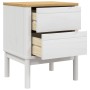 Mesita de noche FLORO madera maciza de pino blanco 45x39x57 cm de vidaXL, Mesitas de noche - Ref: Foro24-374003, Precio: 76,5...