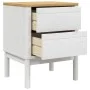 Mesita de noche FLORO madera maciza de pino blanco 45x39x57 cm de vidaXL, Mesitas de noche - Ref: Foro24-374003, Precio: 71,5...
