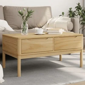 Mesa de centro FLORO madera de pino marrón cera 99x55,5x45 cm de vidaXL, Mesas de centro - Ref: Foro24-374017, Precio: 120,95...