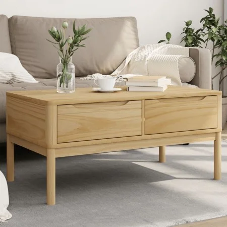 Mesa de centro FLORO madera de pino marrón cera 99x55,5x45 cm de vidaXL, Mesas de centro - Ref: Foro24-374017, Precio: 120,95...