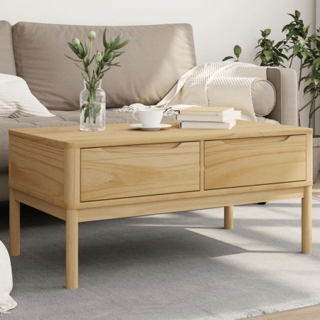Mesa de centro FLORO madera de pino marrón cera 99x55,5x45 cm de vidaXL, Mesas de centro - Ref: Foro24-374017, Precio: 129,45...