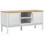 Mueble de TV FLORO madera maciza de pino blanco 114x43x55 cm de vidaXL, Muebles TV - Ref: Foro24-374015, Precio: 128,01 €, De...