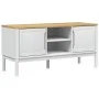Mueble de TV FLORO madera maciza de pino blanco 114x43x55 cm de vidaXL, Muebles TV - Ref: Foro24-374015, Precio: 126,01 €, De...