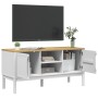 Mueble de TV FLORO madera maciza de pino blanco 114x43x55 cm de vidaXL, Muebles TV - Ref: Foro24-374015, Precio: 128,01 €, De...