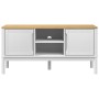 Mueble de TV FLORO madera maciza de pino blanco 114x43x55 cm de vidaXL, Muebles TV - Ref: Foro24-374015, Precio: 128,01 €, De...