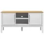 Mueble de TV FLORO madera maciza de pino blanco 114x43x55 cm de vidaXL, Muebles TV - Ref: Foro24-374015, Precio: 126,01 €, De...