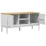 Mueble de TV FLORO madera maciza de pino blanco 114x43x55 cm de vidaXL, Muebles TV - Ref: Foro24-374015, Precio: 126,01 €, De...