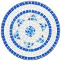 Juego de bistró de mosaico de hierro y cerámica azul y blanco de vidaXL, Conjuntos de jardín - Ref: Foro24-3216353, Precio: 2...