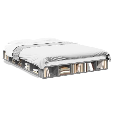 Estructura de cama madera de ingeniería gris Sonoma 160x200 cm de vidaXL, Camas y somieres - Ref: Foro24-3280466, Precio: 154...
