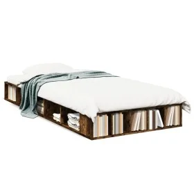 Estructura de cama madera de ingeniería roble ahumado 90x200 cm de vidaXL, Camas y somieres - Ref: Foro24-3280521, Precio: 14...