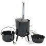 Cañón para gulasch con chimenea y tapa acero esmaltado de vidaXL, Barbacoas - Ref: Foro24-4005749, Precio: 162,49 €, Descuent...