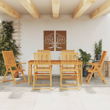 Juego de comedor para jardín 7 piezas madera maciza acacia de vidaXL, Conjuntos de jardín - Ref: Foro24-3295258, Precio: 631,...