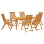 Juego de comedor para jardín 7 piezas madera maciza acacia de vidaXL, Conjuntos de jardín - Ref: Foro24-3295258, Precio: 631,...