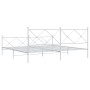 Estructura cama metal con cabecero y estribo blanco 200x200 cm de vidaXL, Camas y somieres - Ref: Foro24-376576, Precio: 145,...